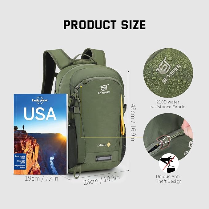 SKYSPER Small Hiking Backpack, 20L Lightweight Travel Backpacks Hiking Daypack - Image 5