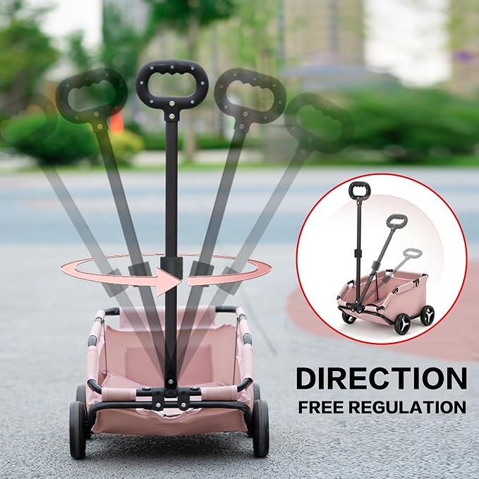 Dog Stroller 4 Wheels Folding Dog Cart Pet Stroller - Image 5