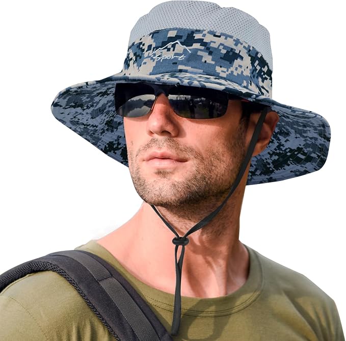 Sun Hats for Men Women Fishing Hat UPF 50+ Breathable Wide Brim Summer UV by Rosoz