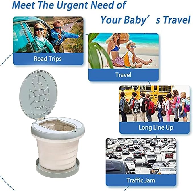 Travel Potty for Toddler, Portable and Foldable Toilet, Apply to Seat Emergency - Image 3