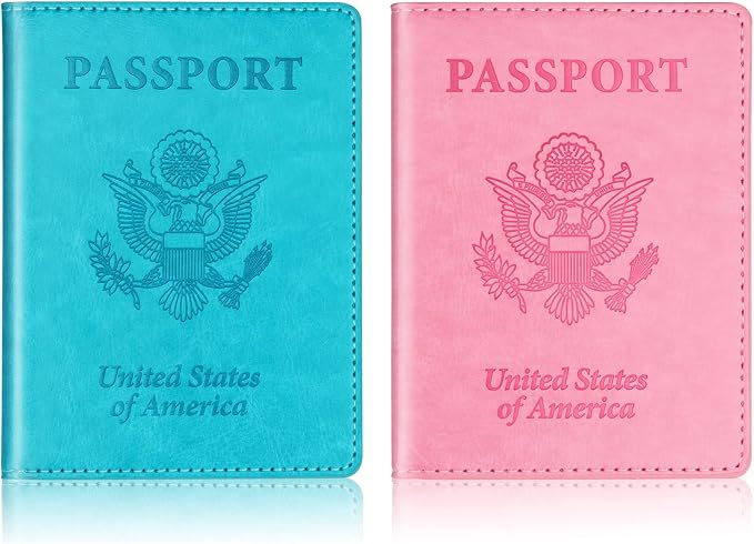 Turquoise & Pink Passport Holder, Cruise Essentials Passport Wallet Cover Case - Image 8