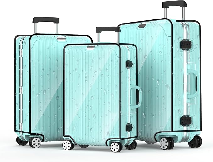 3 Pieces Clear Luggage Cover Protectors, 0.4mm Thicken PVC Suitcase Covers by YHOUSE