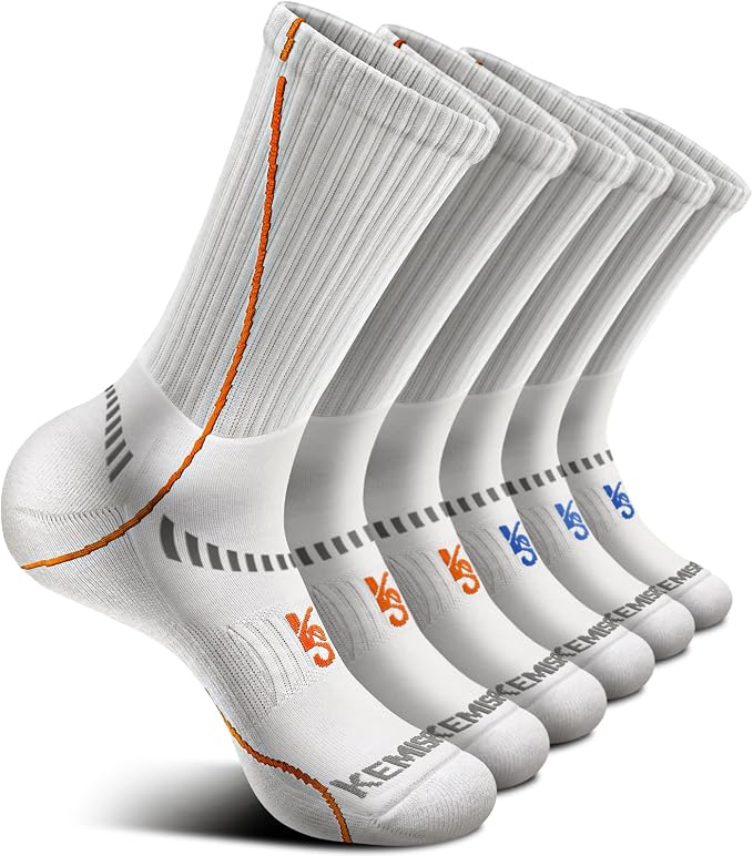 BULLIANT Compression Socks for Men 6Pairs, Athletic Crew Socks Cushioned For by BULLIANT