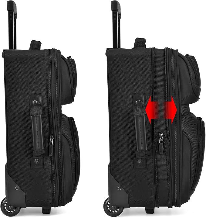 U.S. Traveler Lightweight Rolling 20" Carry On Luggage Softside Suitcase - Image 3