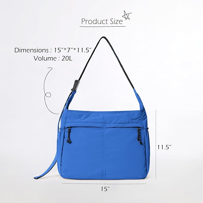 ODODOS 20L Crossbody Tote Bag Large Capacity Lightweight Hobo Shoulder Sling - Image 6