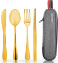 Travel Utensils with Case, Quatish Portable Silverware Set by Quatish