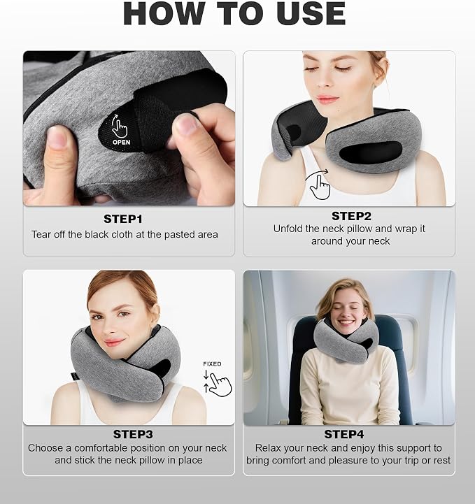 Airplane Travel Pillow, Memory Foam Travel Pillow, Suitable - Image 5