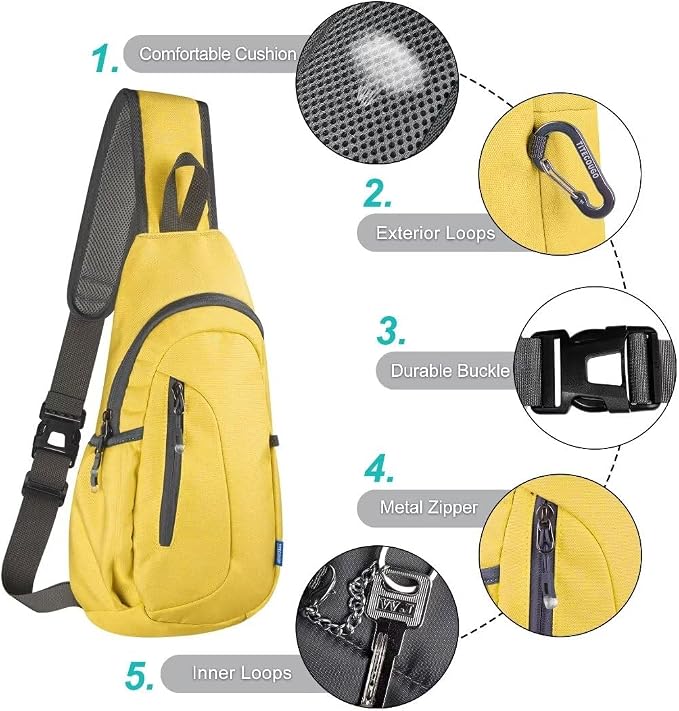 TITECOUGO Small Sling Bag, Lightweight Crossbody Backpack - Image 5