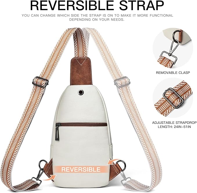7L Sling Bag for Women Men Leather Small Sling Backpack Daypack Anti Theft - Image 7
