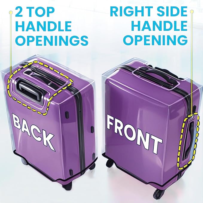Clear Luggage Cover for 28 inch Suitcase Tsa Approved Thicken PVC Plastic - Image 6