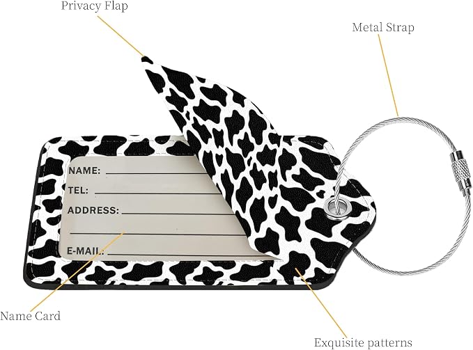 2 Pcs Luggage Tags for Suitcases, PU Leather Cruise Ship Luggage Tags - Image 2