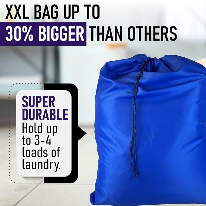 Laundry Bag with Locking Closure Drawstring – Extra Large Heavy Duty 100% Nylon - Image 4