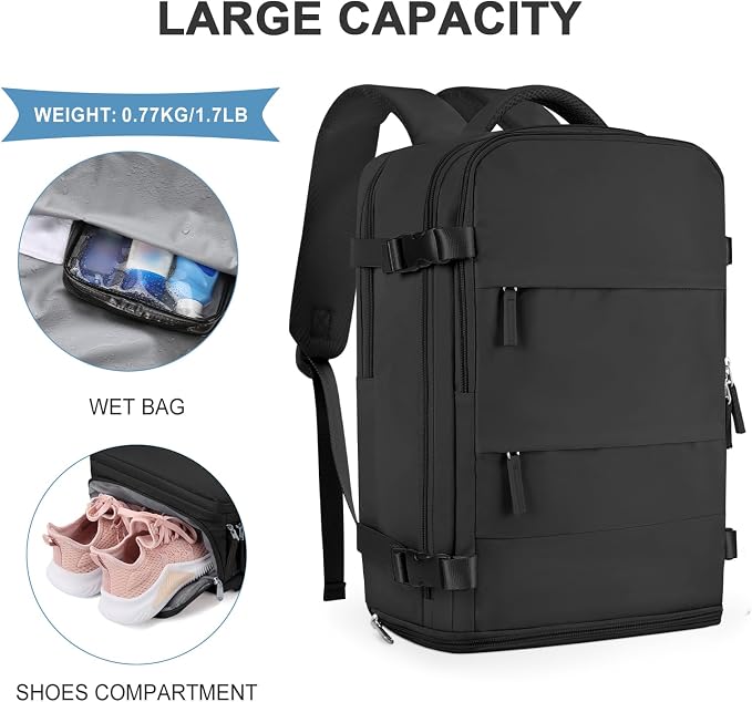 coowoz Travel Backpack For Women Men, Carry On Backpack, Hiking Backpack - Image 4