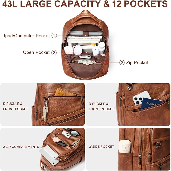 43L Backpack for Women Men - Image 4