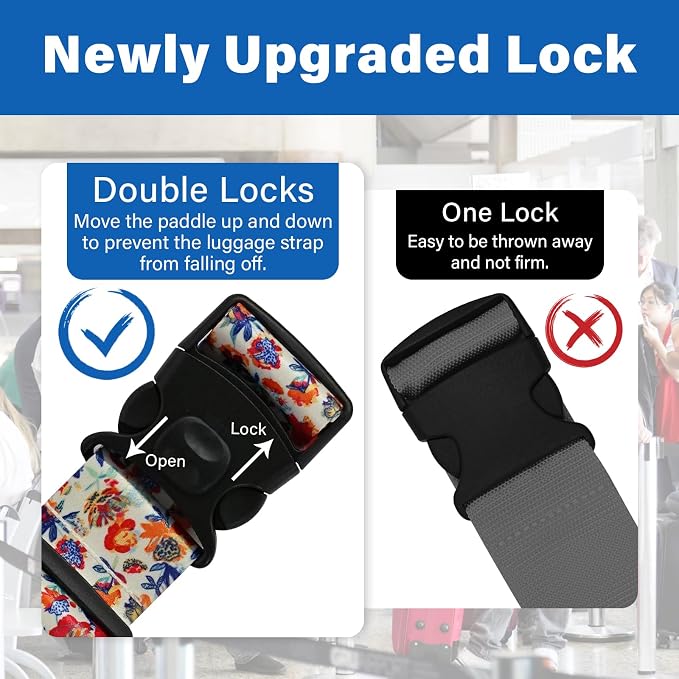Luggage Straps for Suitcases, Travel Adjustable Belt - Image 3
