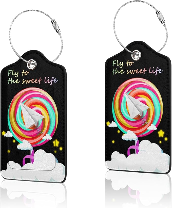 2 Pack Luggage Tag for Suitcase, Cute Unique Leather Suitcase Tags Identifiers - Image 5