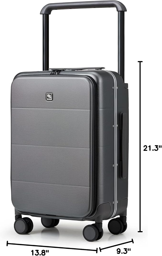Hanke Top Opening Carry On Luggage, 20 Inch Zipperless Aluminum Frame Wide - Image 10