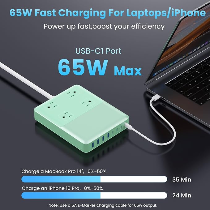 12-in-1 Charging Station USB C Power Strip - Image 4