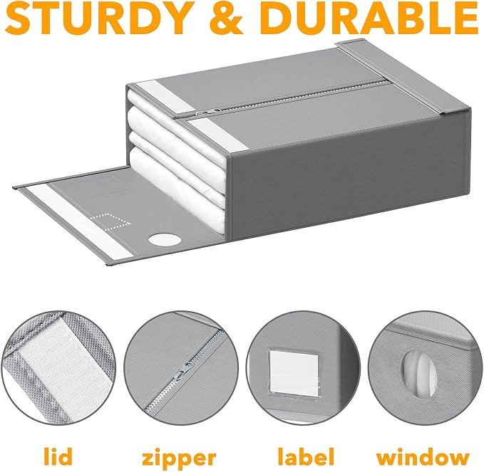SpaceAid 12 Pack Bed Sheet Organizers and Storage, Foldable Sheet Organizer - Image 6