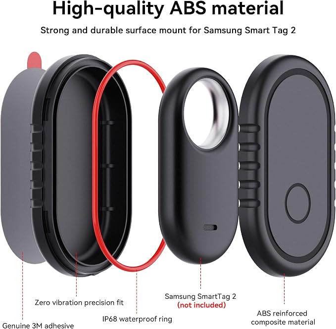 4 Pack for Samsung Smart Tag 2 Adhesive Mount, ABS Waterproof Case - Image 2