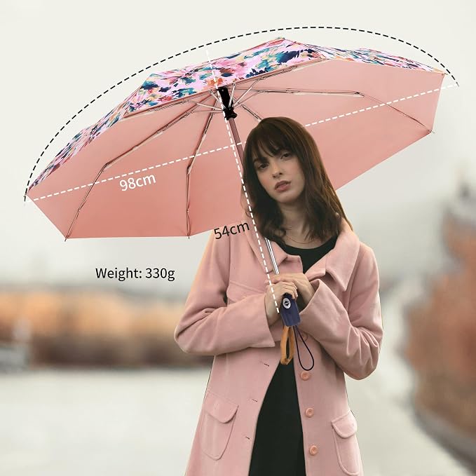 Color Coated Sun Umbrella UV Protection Compact Folding Windproof Parasols - Image 5