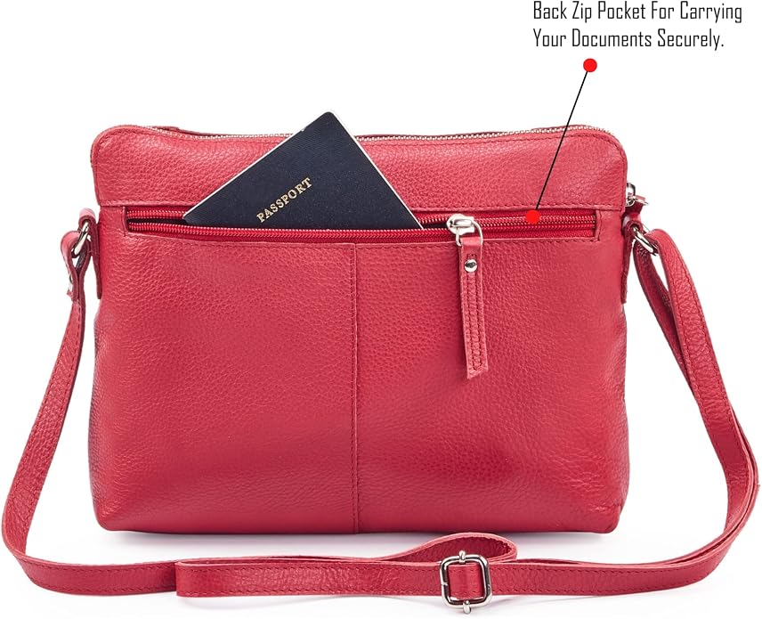 Wise Owl Accessories Small Soft Pebbled Real Leather Crossbody Handbags Purses - Image 4