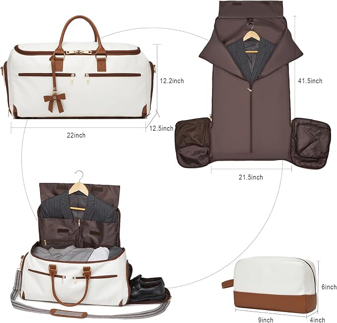 Carry On Garment Bag for Travel, Convertible Travel Garment Bag for Men Women - Image 2