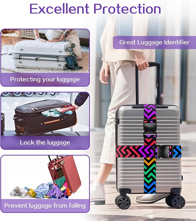 Luggage Straps for Suitcases Travel Belt Luggage Band Heavy Duty Traveling - Image 4