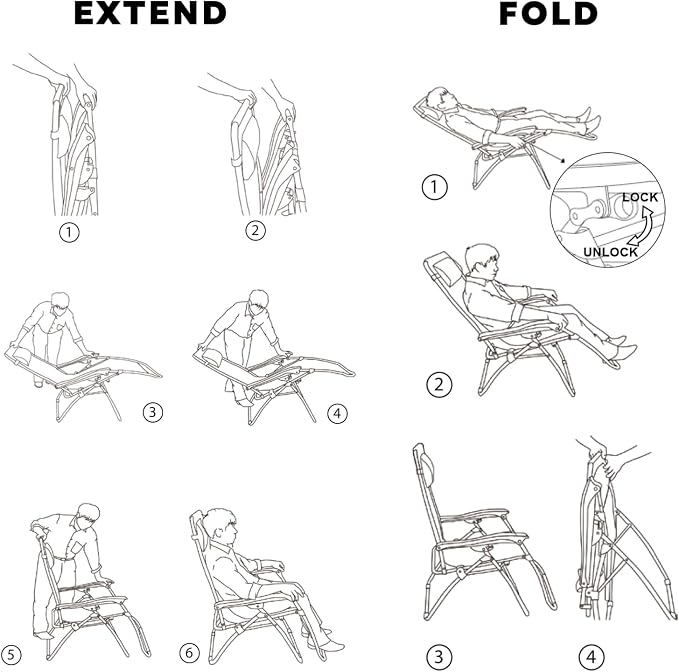 Oversized Padded Zero Gravity Lounge Chair Set of 2, Foldable Patio Anti - Image 9