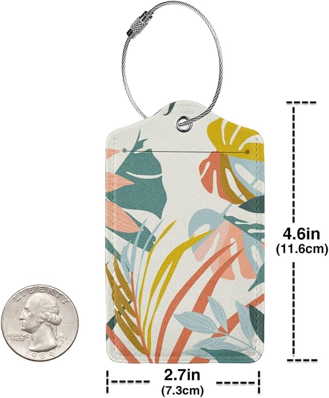 2 Pcs Boho Foliage Botanical Luggage Tag - Image 2