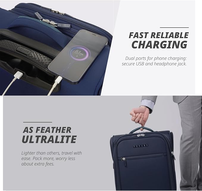 Verage Under Seat Luggage with Wheels, Softside Expanable Small Suitcase Carry - Image 7