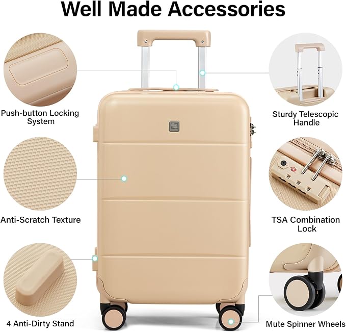Hanke Hard Shell Luggage Sets 2 piece Large Suitcase Tsa Luggage Hard Shell - Image 3