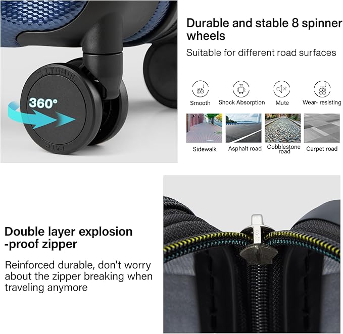 Hanke Expandable Hard Shell Luggage Sets 2 piece Carry on Luggage - Image 4