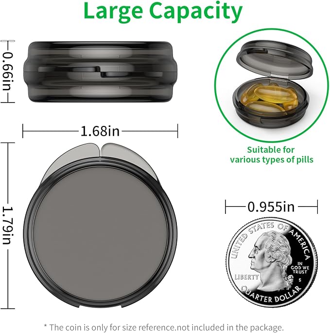 Small Pill Box, Travel Pill Case Portable Daily Pill Organizer Mini Medicine - Image 2