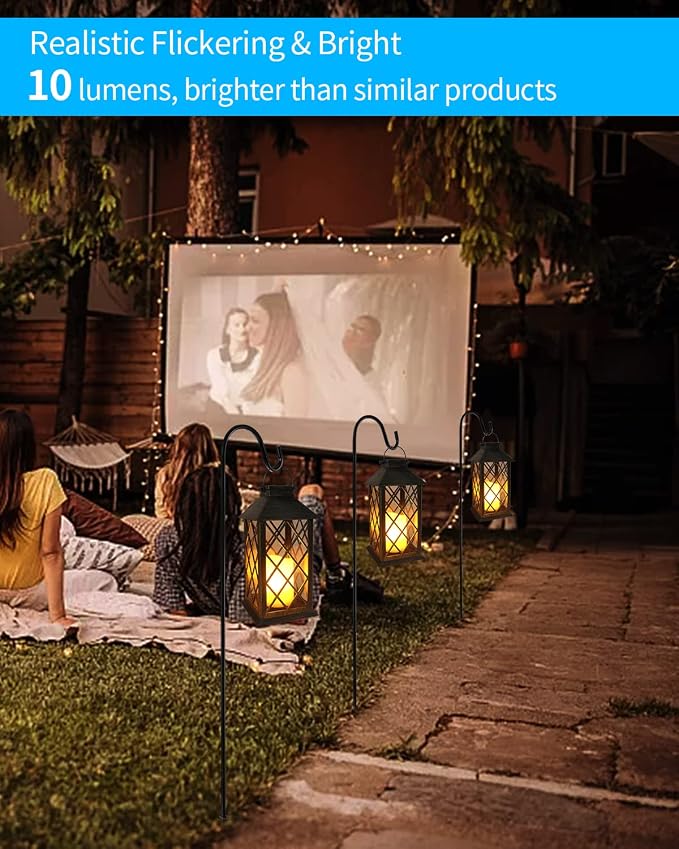 SHYMERY Solar Lantern, Outdoor Garden Hanging Lanterns, 2 Pack 14 Inch Lasts 3X - Image 3