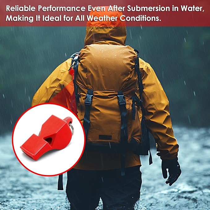 Emergency Whistles with Lanyard Red Safety Whistle - Image 3