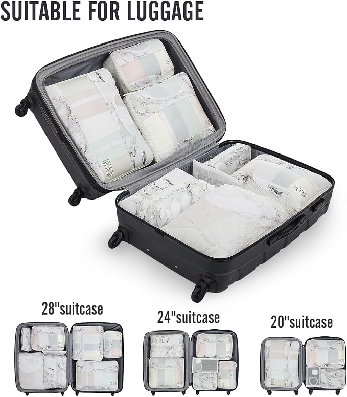 Veken 10 Set Packing Cubes for Travel Essential, Suitcase Organizer Bags in 4 - Image 6