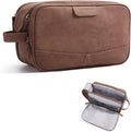 BAGSMART Toiletry Bag for Men, PU Leather Travel Bag for Toiletries, Dopp Kit by BAGSMART