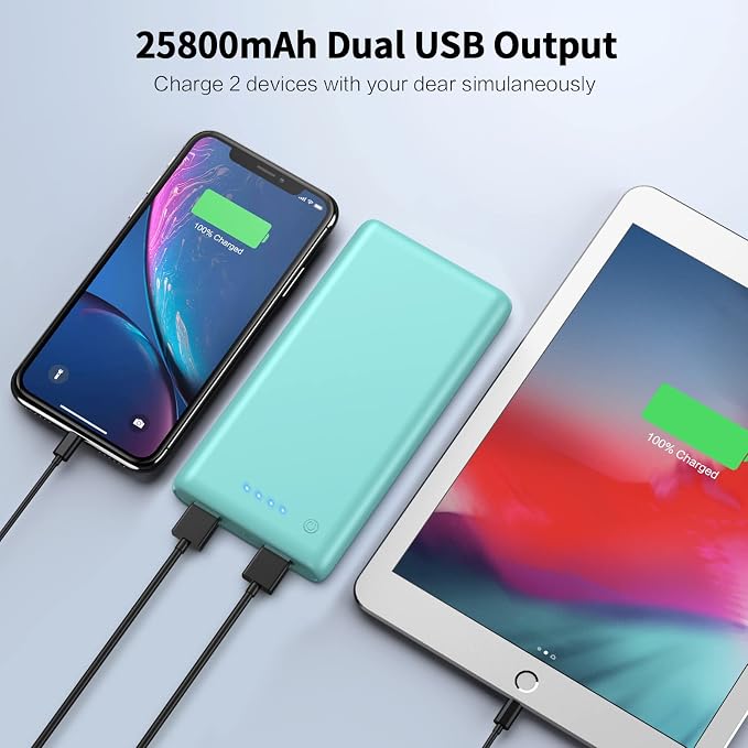 Portable Charger Power Bank 25800mAh Huge Capacity External Battery Pack Dual - Image 4
