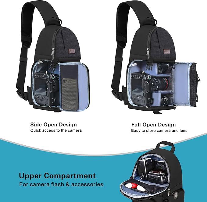 MOSISO Camera Sling Bag, DSLR/SLR/Mirrorless Camera Backpack Case Shockproof - Image 2