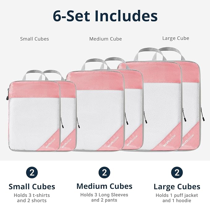 Compression Packing Cubes 3 Set, Compressible Space-Saving Packing Cubes - Image 4