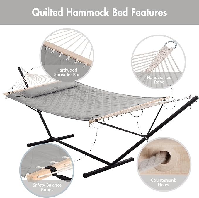 ANOW Double Hammock with Stand 12FT, Heavy Duty Hammocks with Stand - Image 4