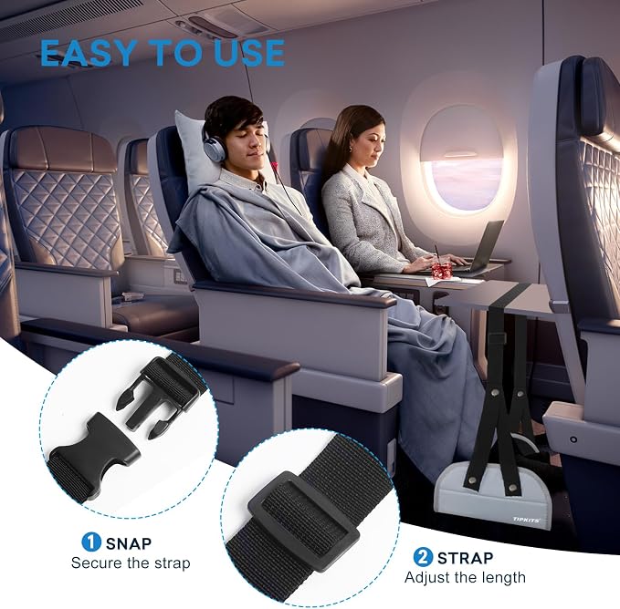 2 Pack Airplane Footrest with Comfortable No Clashing Base, Portable Foot Rest - Image 6