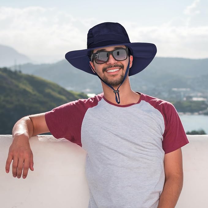 Sun Hat for Men/Women, UPF 50+ Fishing Hat, Waterproof Wide Brim Bucket Hat - Image 5