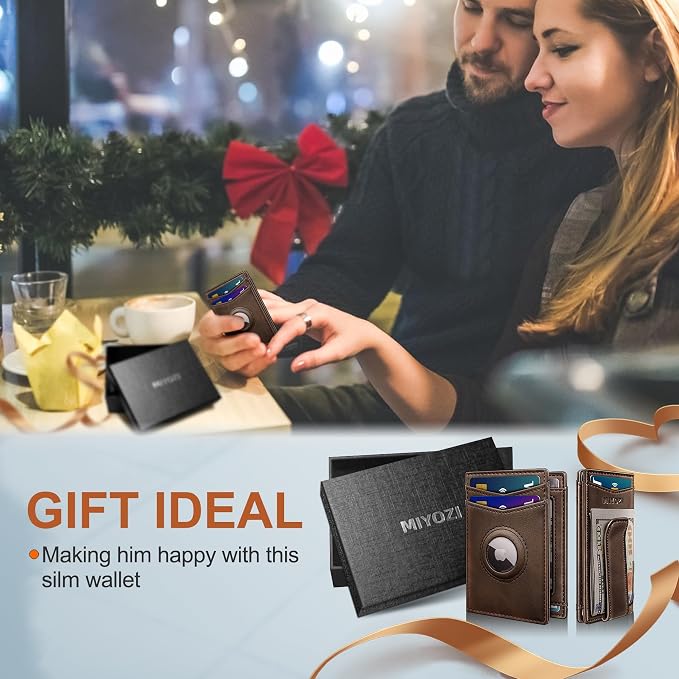 Airtag Wallet for Men- with Money Clip Gift Boxed, Magnetic Closure Slim - Image 9