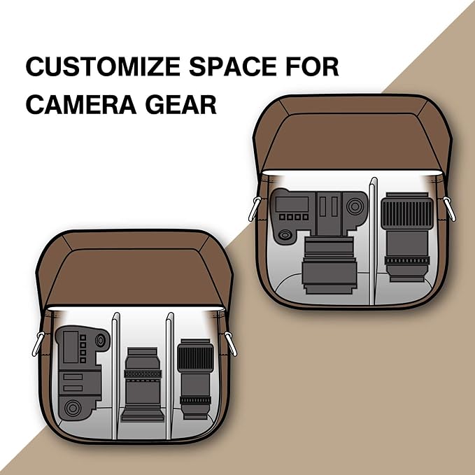 BAGSMART Camera Bag, SLR DSLR Canvas Crossbody Camera Case, Compact Camera - Image 8