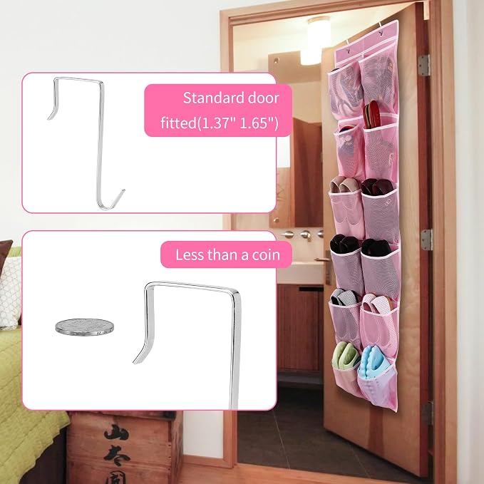 Over the Door 12 Pocket Hanging Shoe Organizer - Image 6