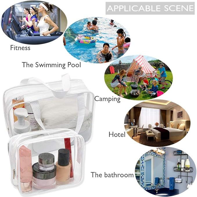 APREUTY Clear Makeup Bags, TSA Approved 6Pcs Cosmetic Makeup Bags Set Clear PVC - Image 6