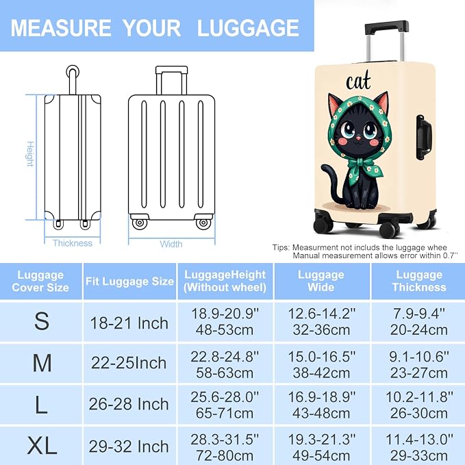 Luggage Cover Washable Suitcase Protector Anti-Scratch, Stretchable Fit - Image 2