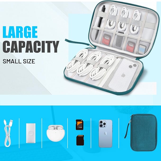 Travel Cable Organizer Bag, Electronics Organizer Tech Pouch - Image 6